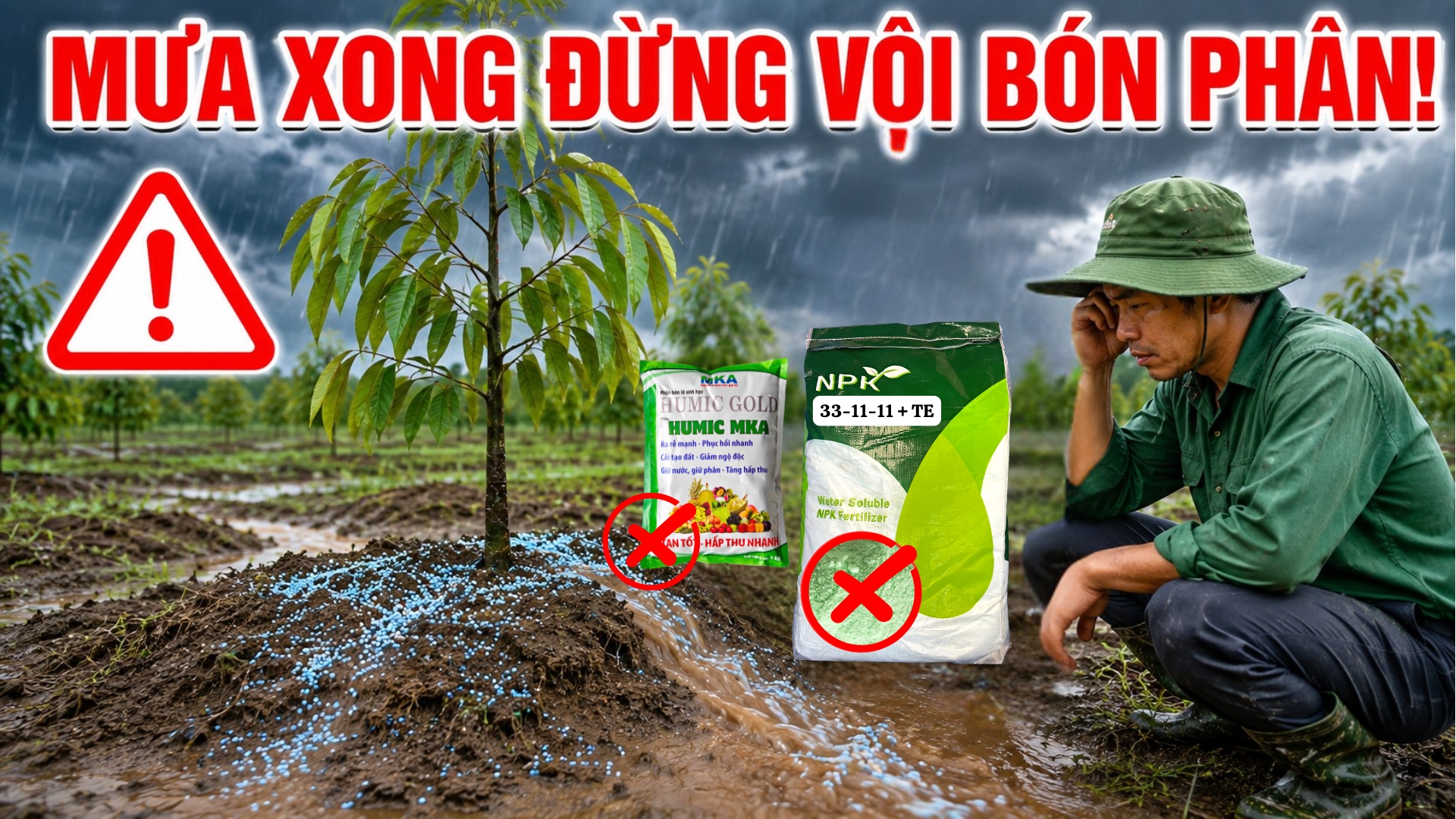 Không bón phân khi mưa vừa tạnh